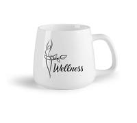 DEBINGY Fruta de cerámica Taza de porcelana Centro de Bienestar Spa Salón de Belleza Estilo de Vida Saludable Dieta （14oz/400ml） Para té, chocolate caliente
