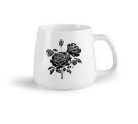 DEBINGY Fruta de cerámica Taza de regalo original Ramo de capullos de rosas estilo romántico para jardín （14oz/400ml） Para bebidas calientes, latte, capuchino