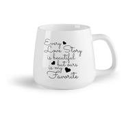 DEBINGY Fruta de cerámica Taza de té Citas de amor Toda historia de amor es hermosa, pero la nuestra es mi favorita. （14oz/400ml） Para cafetería o regalo