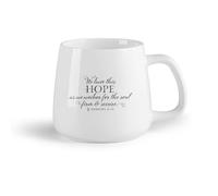 DEBINGY Fruta de cerámica Taza de té Escrituras Cristianas Navegando Tenemos esta esperanza como ancla para el alma Hebreos 6:19 （14oz/400ml） Porcelana fina (cerámica)