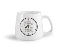 DEBINGY Fruta de cerámica Taza de té latte de porcelana Reloj de pared con diseño vintage de It's Wine Time Kitchen Bra （14oz/400ml） Para el hogar y la oficina