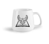 DEBINGY Fruta de cerámica Taza de té o café original Animales y aves Libro mayor Biblia Paloma blanca Espíritu Santo （14oz/400ml） Para el hogar o el trabajo