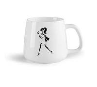 DEBINGY Fruta de cerámica Taza de té Tienda Compras Chica Adicta a las compras Tacones altos Tienda Moda Atractivo sexual Chica （14oz/400ml） Gran regalo para parejas