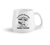 DEBINGY Fruta de cerámica Taza de té Un castor limpio obtiene más madera. Castor, tipografía divertida, animal divertido, castor vintage. （14oz/400ml） Para la oficina y el hogar