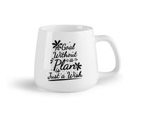 DEBINGY Fruta de cerámica Taza de té Una meta sin un plan es solo un deseo, motivación, tipografía, cita, diseño. （14oz/400ml） Ideal para usar en casa y la oficina