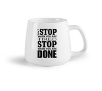 DEBINGY Fruta de cerámica Tazas blancas Citas motivacionales para no dejar de hacer ejercicio en el gimnasio （14oz/400ml） Para cafetería o restaurante