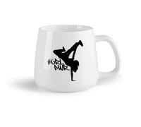 DEBINGY Fruta de cerámica Tazas blancas Consejos para bailar hip hop con chicas poderosas, frases motivacionales para amantes de la música y bailarines （14oz/400ml） Para la oficina y el hogar