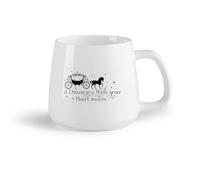 DEBINGY Fruta de cerámica Tazas blancas El sueño de Cenicienta es un deseo que tu corazón le pide a la niña. （14oz/400ml） Apto para lavavajillas y microondas