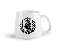 DEBINGY Fruta de cerámica Tazas con Asas Cómodas Consiga una estética real con un lujoso logotipo de reina. （14oz/400ml） Para té, café, infusión caliente