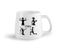 DEBINGY Fruta de cerámica Tazas con Asas Cómodas Gimnasio Chica Salud Ejercicio Deporte Entrenamiento Sala （14oz/400ml） Ideal para el hogar, la oficina, cafeterías, ideas de regalo