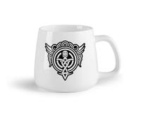 DEBINGY Fruta de cerámica Tazas con Asas Cómodas Un icono de estilo glifo del símbolo de la diosa Eris. （14oz/400ml） Café, té, latte, leche, cacao, zumo y otras bebidas calientes