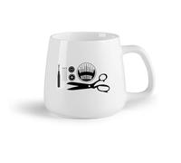 DEBINGY Fruta de cerámica Tazas de Café con Asa Botones de taller de costura Tienda de herramientas de costura （14oz/400ml） Para té, café, infusión caliente