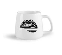 DEBINGY Fruta de cerámica Tazas de Café con Asa Diseño de clipart del 4 de julio con el orgullo estadounidense （14oz/400ml） Para leche, té, cola y agua