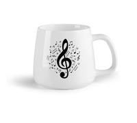 DEBINGY Fruta de cerámica Tazas de Café con Asa Notas Música Composición de canciones Melodía Tono sostenido （14oz/400ml） Para té, chocolate caliente