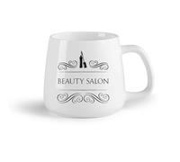 DEBINGY Fruta de cerámica Tazas de Café con Asa Salón de Belleza Pestañas Recepción Hall de Entrada （14oz/400ml） Apto para lavavajillas y microondas, para la oficina y el hogar