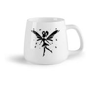 DEBINGY Fruta de cerámica Tazas de Café con Asa Una bailarina de silueta colocada clipart en un （14oz/400ml） Apto para lavavajillas y microondas, para la oficina y el hogar