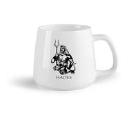 DEBINGY Fruta de cerámica Tazas de café de cerámica blanca Escena de la Casa del Tridente de Poseidón （14oz/400ml） Perfecto para cocinas, restaurantes y cafeterías, gran idea de regalo