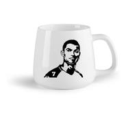 DEBINGY Fruta de cerámica Tazas de café de gres con asa Estrella de fútbol, jugador de deportes infantiles （14oz/400ml） Ideal para el hogar, la oficina, cafeterías, ideas de regalo