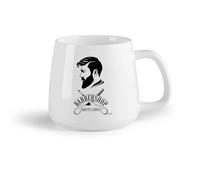 DEBINGY Fruta de cerámica Tazas de café de gres con asa Logotipo de barbería, salón de belleza, cueva del hombre （14oz/400ml） Para cafetería o restaurante