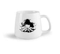 DEBINGY Fruta de cerámica Tazas de café de gres con asa Medio ambiente mundial Tierra sana Ecología verde Resumen （14oz/400ml） Para té, café, infusión caliente