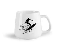 DEBINGY Fruta de cerámica Tazas de café de gres con asa Sala de deportes acuáticos extremos Surf King Surfer Boy （14oz/400ml） Regalo para hombre o mujer