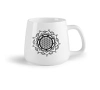 DEBINGY Fruta de cerámica Tazas de Café, Té y Café Mandala Flor de la Vida Geometría Sagrada Buda Zen Loto （14oz/400ml） Elegante y duradero: apto para microondas y lavavajillas