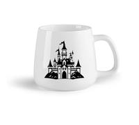 DEBINGY Fruta de cerámica Tazas de Café, Té y Café Una silueta clásica de un castillo de cuento de hadas perfecto （14oz/400ml） Apto para lavavajillas y microondas