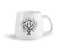 DEBINGY Fruta de cerámica Tazas de Café y Té Árbol de la vida, ADN, espiral, género, linaje, genética, biología, ciencia molecular （14oz/400ml） Gran regalo para parejas