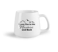 DEBINGY Fruta de cerámica Tazas de Café y Té Con Diseño de Montaña Te Amo A Las Montañas Y Las Montañas Perfectas （14oz/400ml） Para café, avena, té, fácil de limpiar