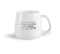 DEBINGY Fruta de cerámica Tazas de Café y Té Que la noche se convierta en mañana y los amigos se conviertan en familia （14oz/400ml） Para hombres y mujeres