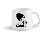 DEBINGY Fruta de cerámica Tazas de Cerámica con Asas Maquillaje de dama retro, peinado, pomada, salón de belleza （14oz/400ml） Para té, chocolate caliente