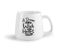 DEBINGY Fruta de cerámica Tazas de Cerámica con Asas Un sueño es un deseo que tu corazón hace. Citas tipográficas. （14oz/400ml） Ideal para usar en casa y la oficina