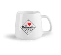 DEBINGY Fruta de cerámica Tazas de Cerámica para Café, Leche y Té Escuela de Símbolos Matemáticos del Amor （14oz/400ml） Para bebidas calientes, latte, capuchino