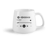 DEBINGY Fruta de cerámica Tazas de gres para café y té Botones de control de audio de canciones Reproductor de música （14oz/400ml） Para el hogar o el trabajo