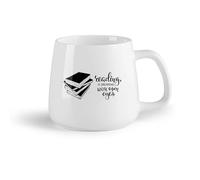 DEBINGY Fruta de cerámica Tazas de gres para café y té Cita de libros Biblioteca Sala de lectura Adolescentes （14oz/400ml） Para leche, té, cola y agua