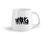 DEBINGY Fruta de cerámica Tazas de gres para café y té El paquete de siluetas de poses de luchador agrega potencia a tu （14oz/400ml） Gran regalo para parejas