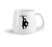 DEBINGY Fruta de cerámica Tazas de gres para café y té Mono con trompa Mono gorila Animal salvaje de la selva （14oz/400ml） Apto para lavavajillas y microondas