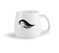 DEBINGY Fruta de cerámica Tazas de gres para café y té Peluquería de pelo largo para chica de salón de belleza （14oz/400ml） Para té, chocolate caliente