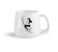 DEBINGY Fruta de cerámica Tazas de gres para café y té Sirena Baño Belleza Sirena Océano Chica Cuento de Hadas （14oz/400ml） Para café, avena, té, fácil de limpiar