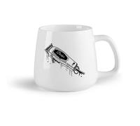 DEBINGY Fruta de cerámica Tazas de porcelana Cortadora de pelo Doodle Barber, recortadora, corte de pelo con goteo, peinado de peluquería （14oz/400ml） Bonito regalo de Navidad
