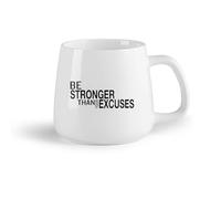 DEBINGY Fruta de cerámica Tazas de porcelana El Gymnasium es más poderoso que tus excusas Entrenamiento Fitnesscenter Motivación （14oz/400ml） Restaurante, oficina