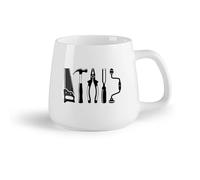 DEBINGY Fruta de cerámica Tazas de porcelana Herramientas de reparación de automóviles Martillo Llave Sierra Garaje Cincel Cuarto de hombres （14oz/400ml） Para el hogar y la oficina