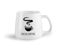 DEBINGY Fruta de cerámica Tazas de porcelana Logotipo de Fresh Coffee, logotipo de cafetería para llevar y tienda de café. （14oz/400ml） Gran regalo para parejas