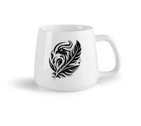 DEBINGY Fruta de cerámica Tazas de porcelana Representa una cabeza de águila con una forma compleja entrelazada con una pluma. （14oz/400ml） Bonito regalo de Navidad