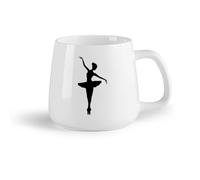 DEBINGY Fruta de cerámica Tazas de té, café y chocolate caliente Bailarina silueta bailarina bailando danza （14oz/400ml） Tazas de cerámica para el hogar o el trabajo