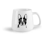 DEBINGY Fruta de cerámica Tazas de té, café y chocolate caliente Peluquería canina Boston Terrier color leonado （14oz/400ml） Para té, café y bebidas calientes
