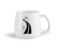 DEBINGY Fruta de cerámica Tazas de té, café y chocolate caliente Señal de tráfico de un solo sentido （14oz/400ml） Apto para lavavajillas y microondas, para la oficina y el hogar