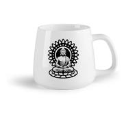 DEBINGY Fruta de cerámica Tazas de té, café y chocolate caliente símbolo de la escultura de Buda （14oz/400ml） Apto para lavavajillas y microondas, para la oficina y el hogar