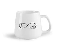 DEBINGY Fruta de cerámica Tazas de té y café Amor Corazón Juntos Para Siempre Pareja Grabada Logotipo de Amor Infinito （14oz/400ml） Apto para lavavajillas