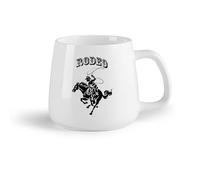 DEBINGY Fruta de cerámica Tazas de té y café Caballo de rodeo, vaquero, rancho, logotipo, becerro, lazo, cuerda de lazo （14oz/400ml） Para el hogar o el trabajo